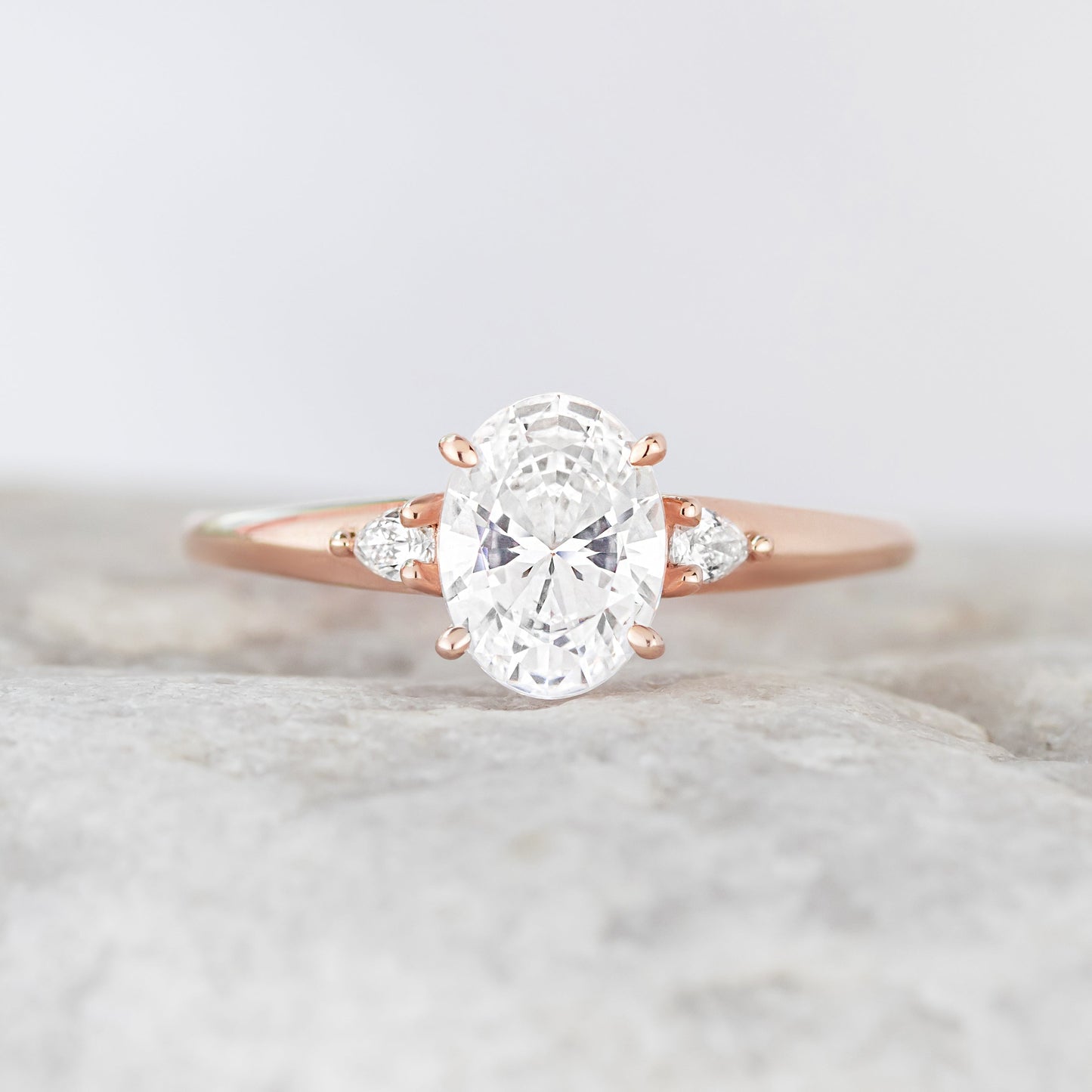 2 CT Round Three Stones Lab Grown Diamond Engagement Ring