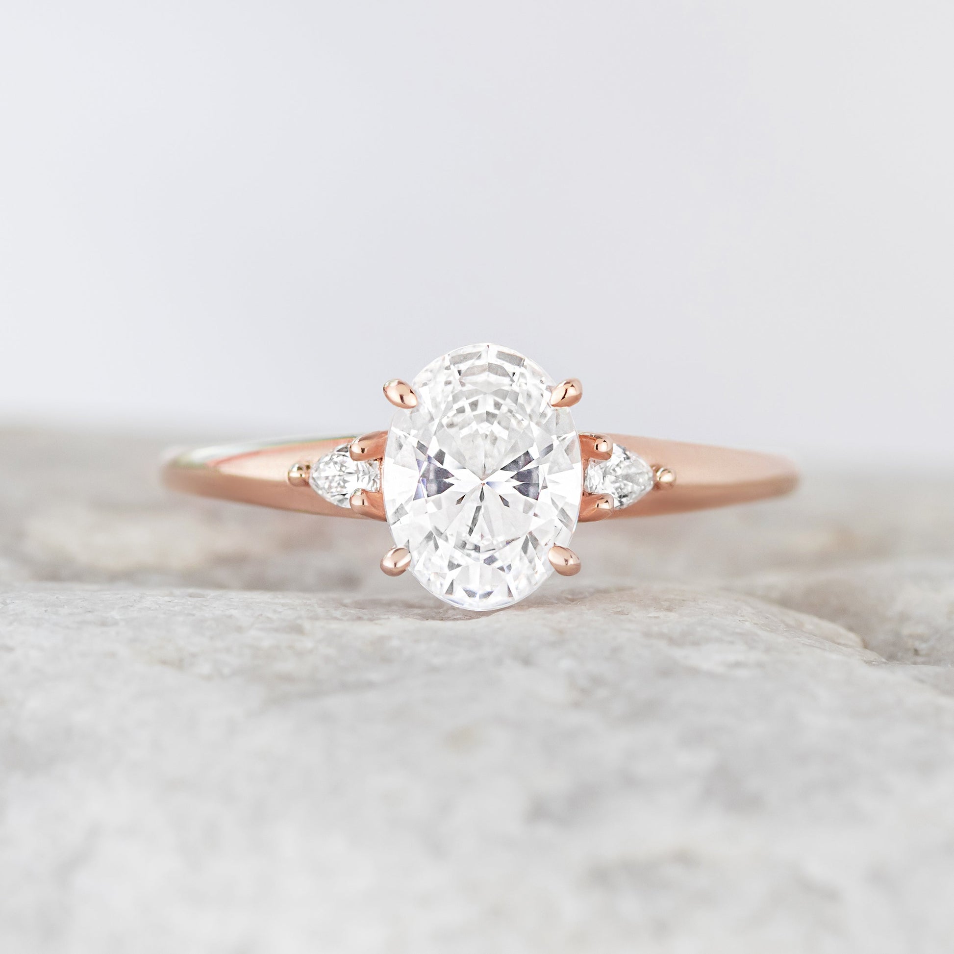 2 CT Round Three Stones Lab Grown Diamond Engagement Ring