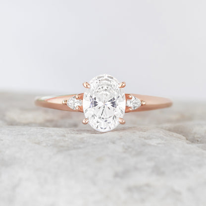 2 CT Round Three Stones Lab Grown Diamond Engagement Ring