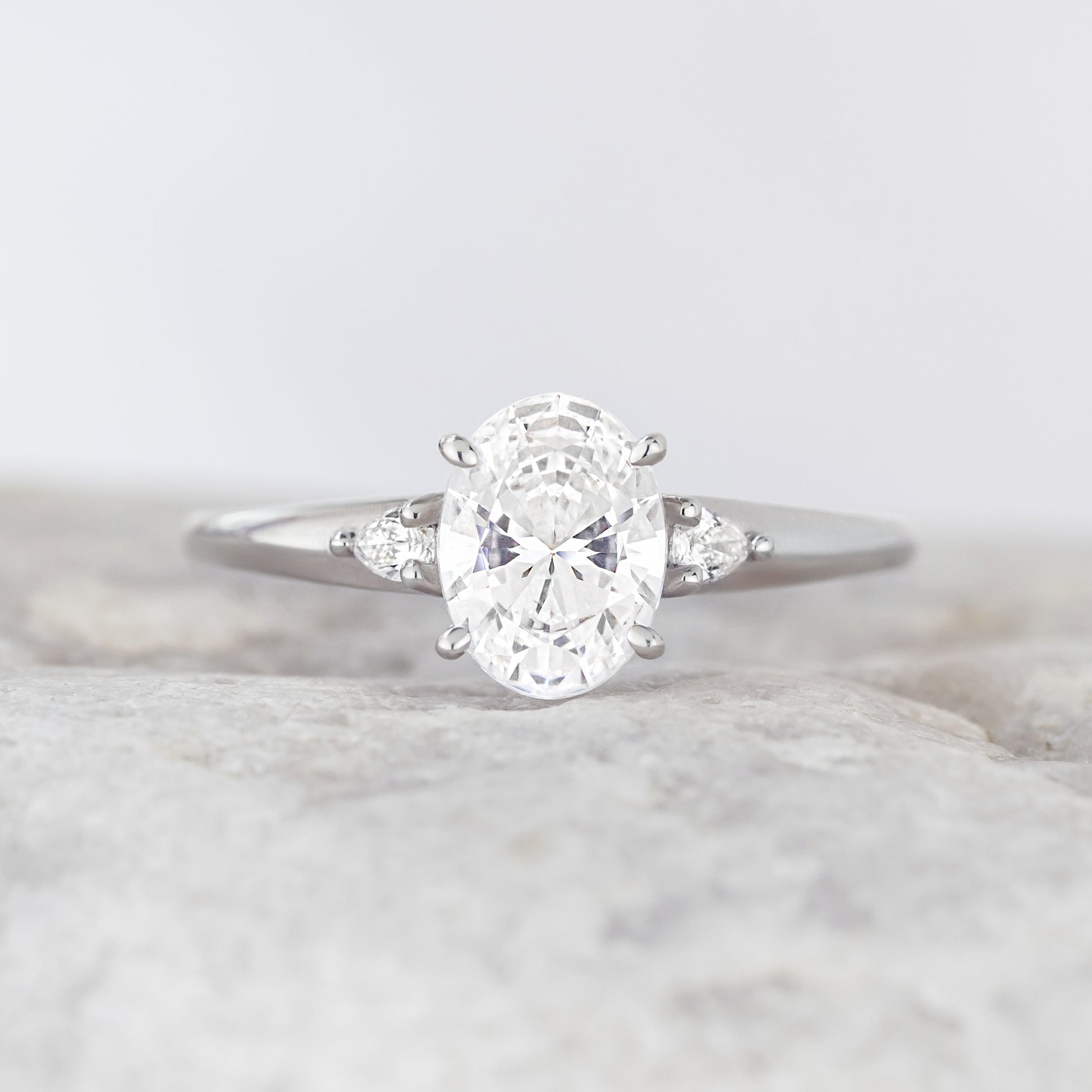 2 CT Round Three Stones Lab Grown Diamond Engagement Ring