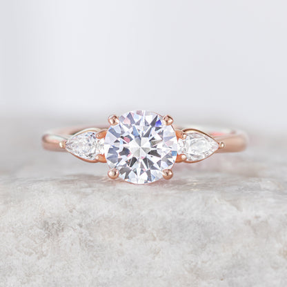 2 CT Round Three Stones Lab Grown Diamond Engagement Ring