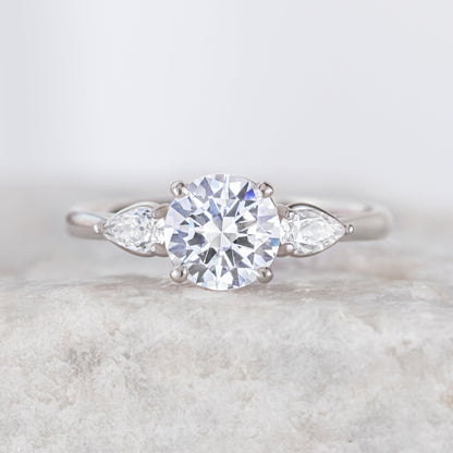 2 CT Round Three Stones Lab Grown Diamond Engagement Ring