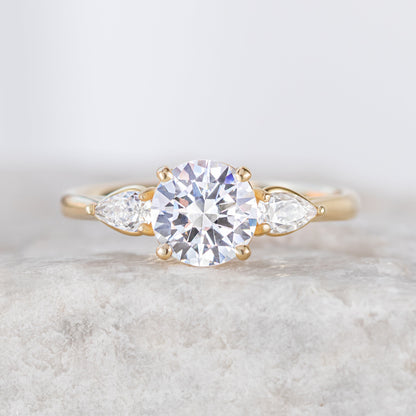 2 CT Round Three Stones Lab Grown Diamond Engagement Ring