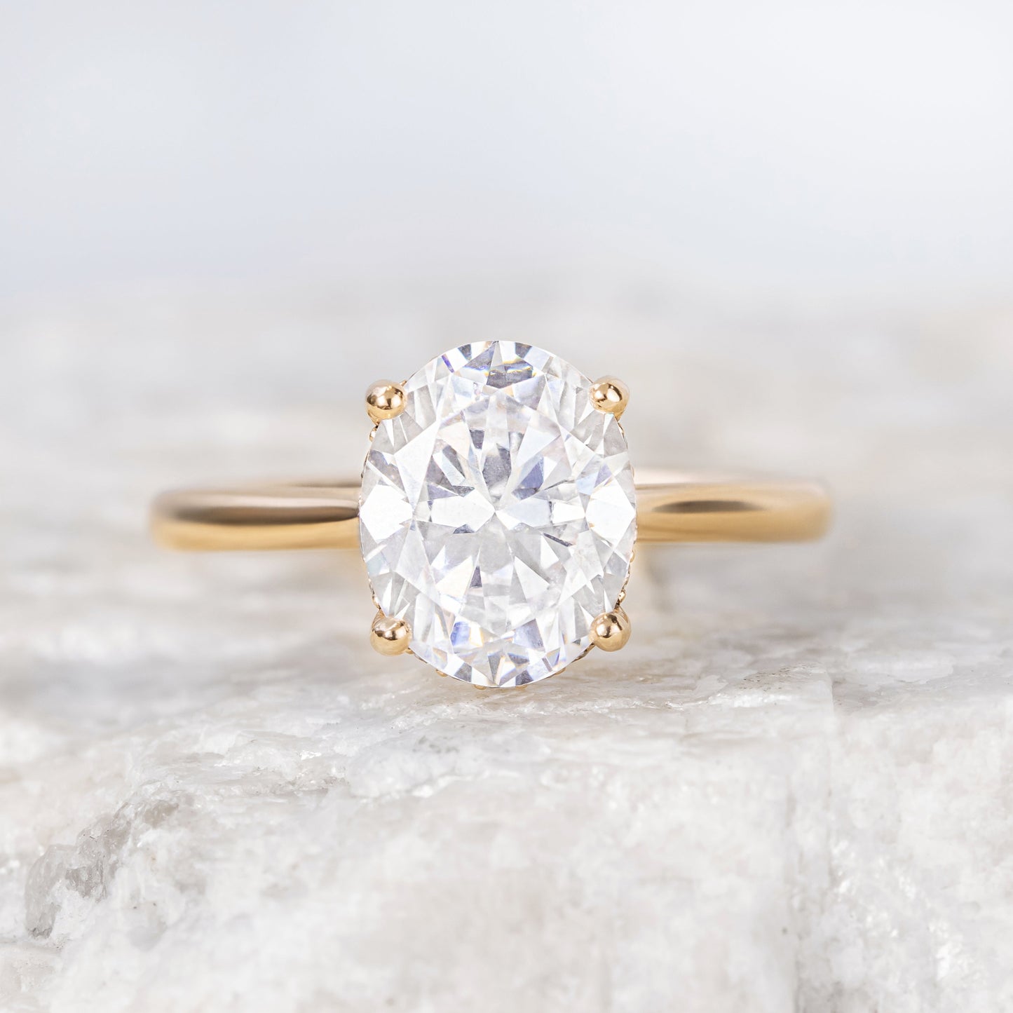 2 CT Round Three Stones Lab Grown Diamond Engagement Ring