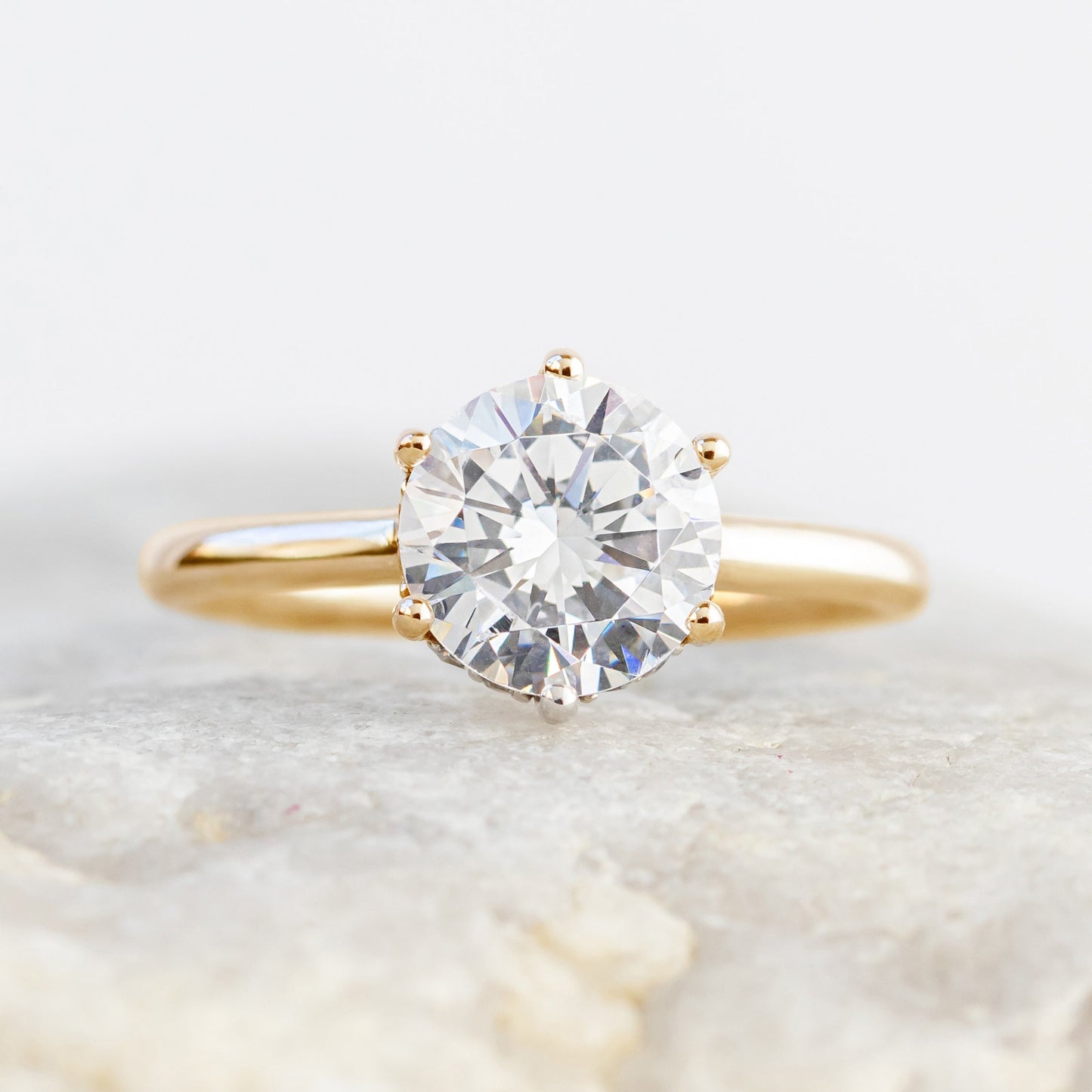 2 CT Round Three Stones Lab Grown Diamond Engagement Ring