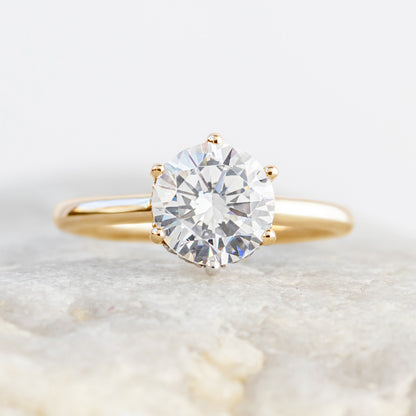 2 CT Round Three Stones Lab Grown Diamond Engagement Ring