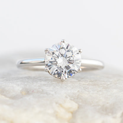 2 CT Round Three Stones Lab Grown Diamond Engagement Ring
