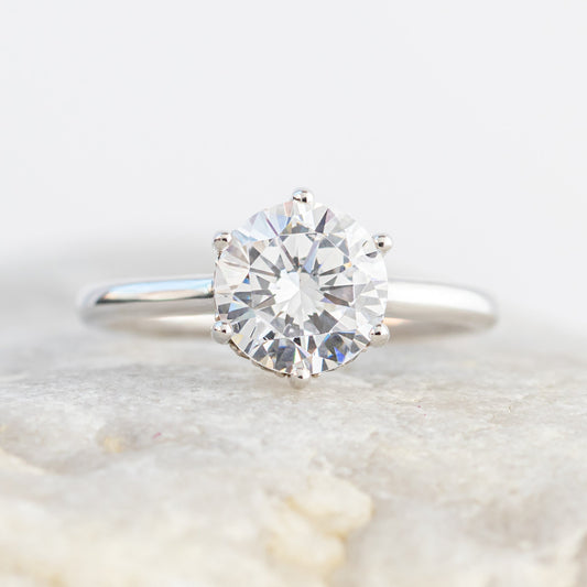 2 CT Round Three Stones Lab Grown Diamond Engagement Ring