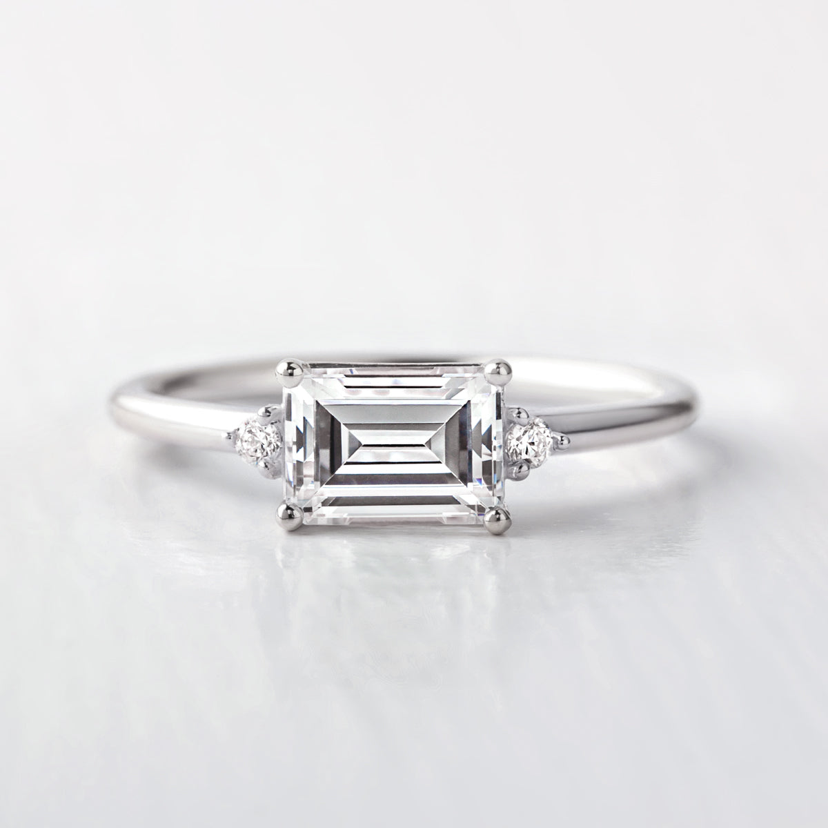 2 CT Round Three Stones Lab Grown Diamond Engagement Ring