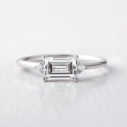 2 CT Round Three Stones Lab Grown Diamond Engagement Ring