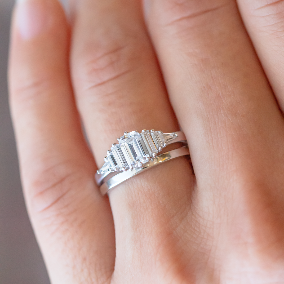 2 CT Round Three Stones Lab Grown Diamond Engagement Ring