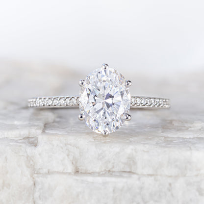 2 CT Round Three Stones Lab Grown Diamond Engagement Ring