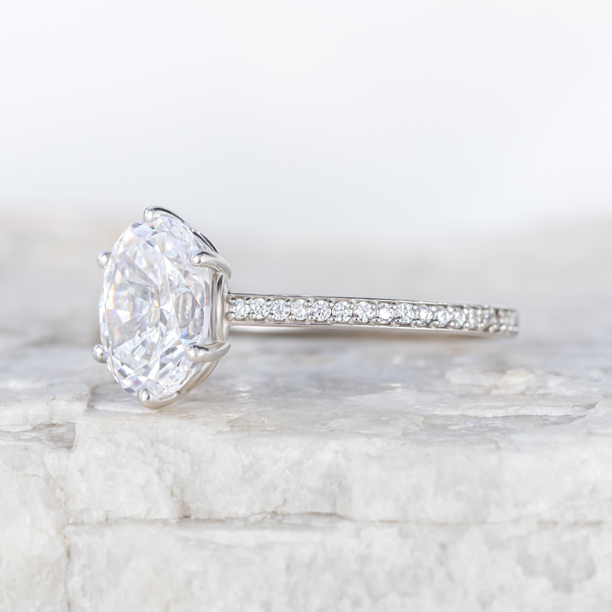 2 CT Round Three Stones Lab Grown Diamond Engagement Ring