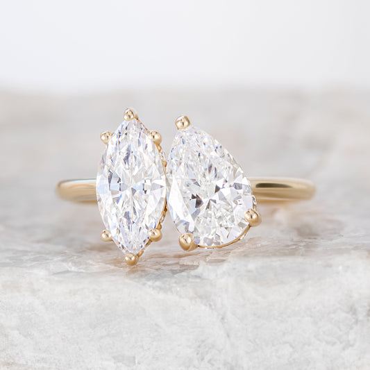 2 CT Round Three Stones Lab Grown Diamond Engagement Ring