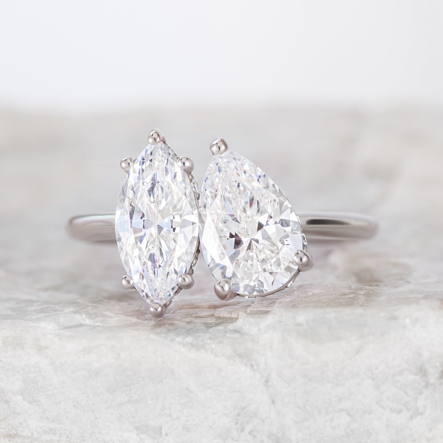 2 CT Round Three Stones Lab Grown Diamond Engagement Ring