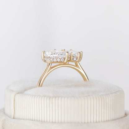 2 CT Round Three Stones Lab Grown Diamond Engagement Ring