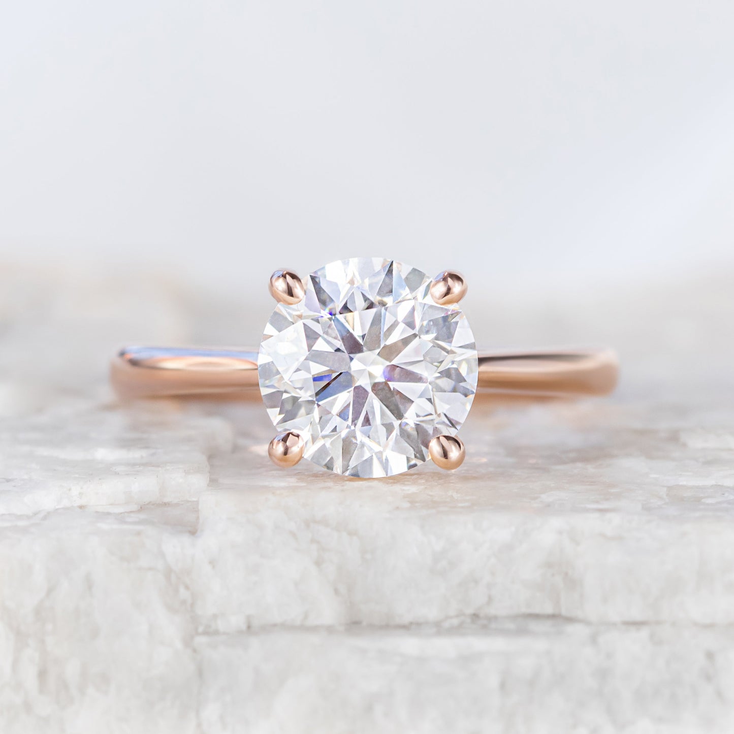 2 CT Round Three Stones Lab Grown Diamond Engagement Ring