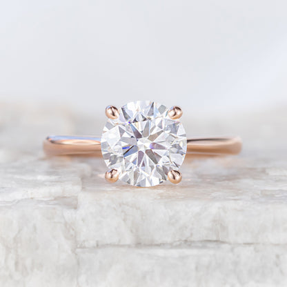 2 CT Round Three Stones Lab Grown Diamond Engagement Ring