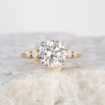2 CT Round Three Stones Lab Grown Diamond Engagement Ring