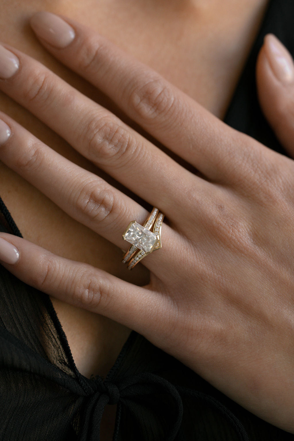 2 CT Round Three Stones Lab Grown Diamond Engagement Ring