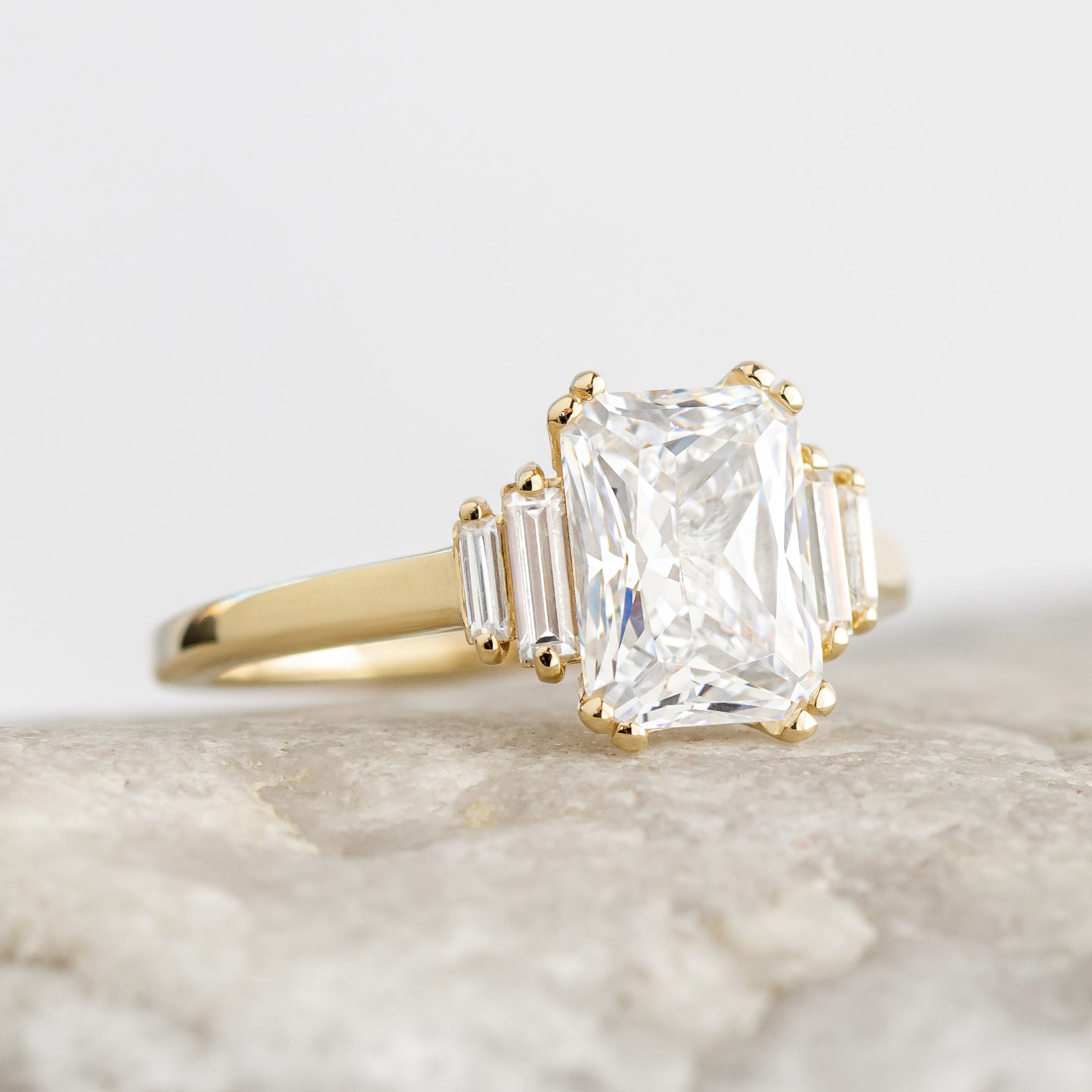 2 CT Round Three Stones Lab Grown Diamond Engagement Ring