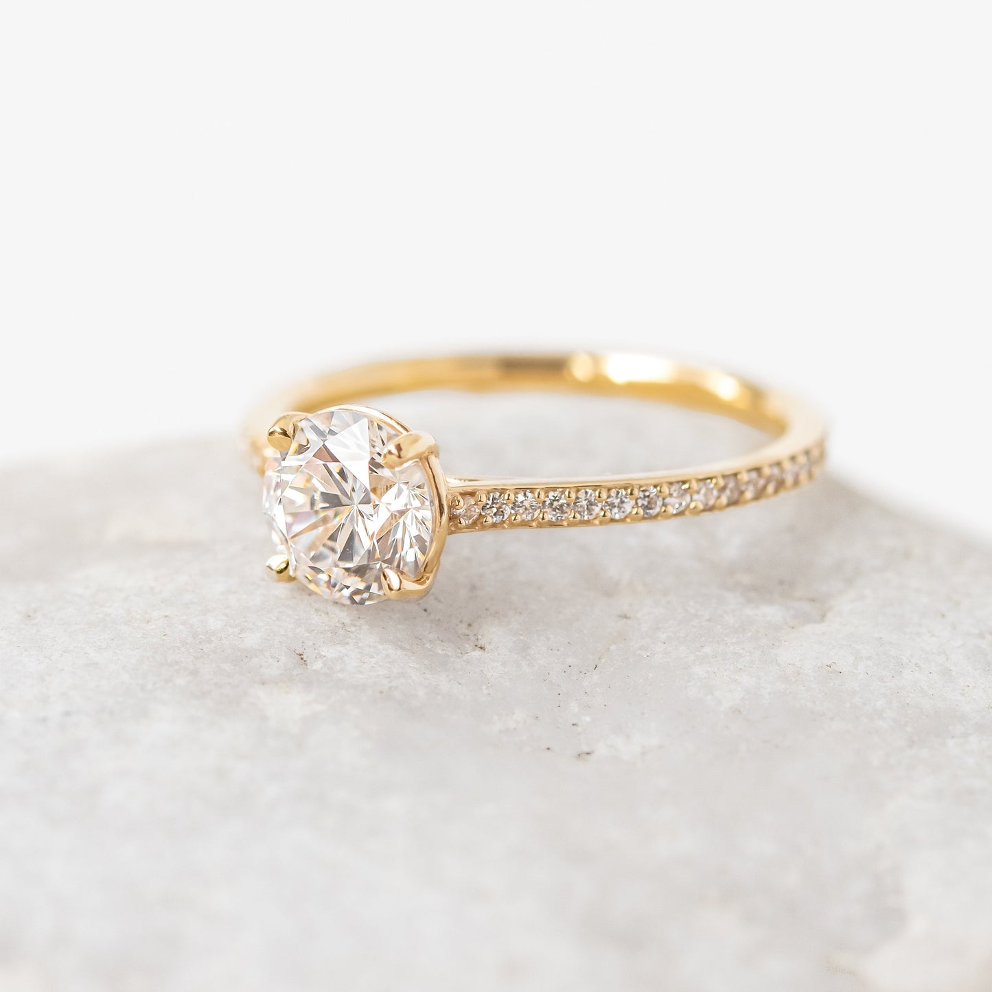 2 CT Round Three Stones Lab Grown Diamond Engagement Ring