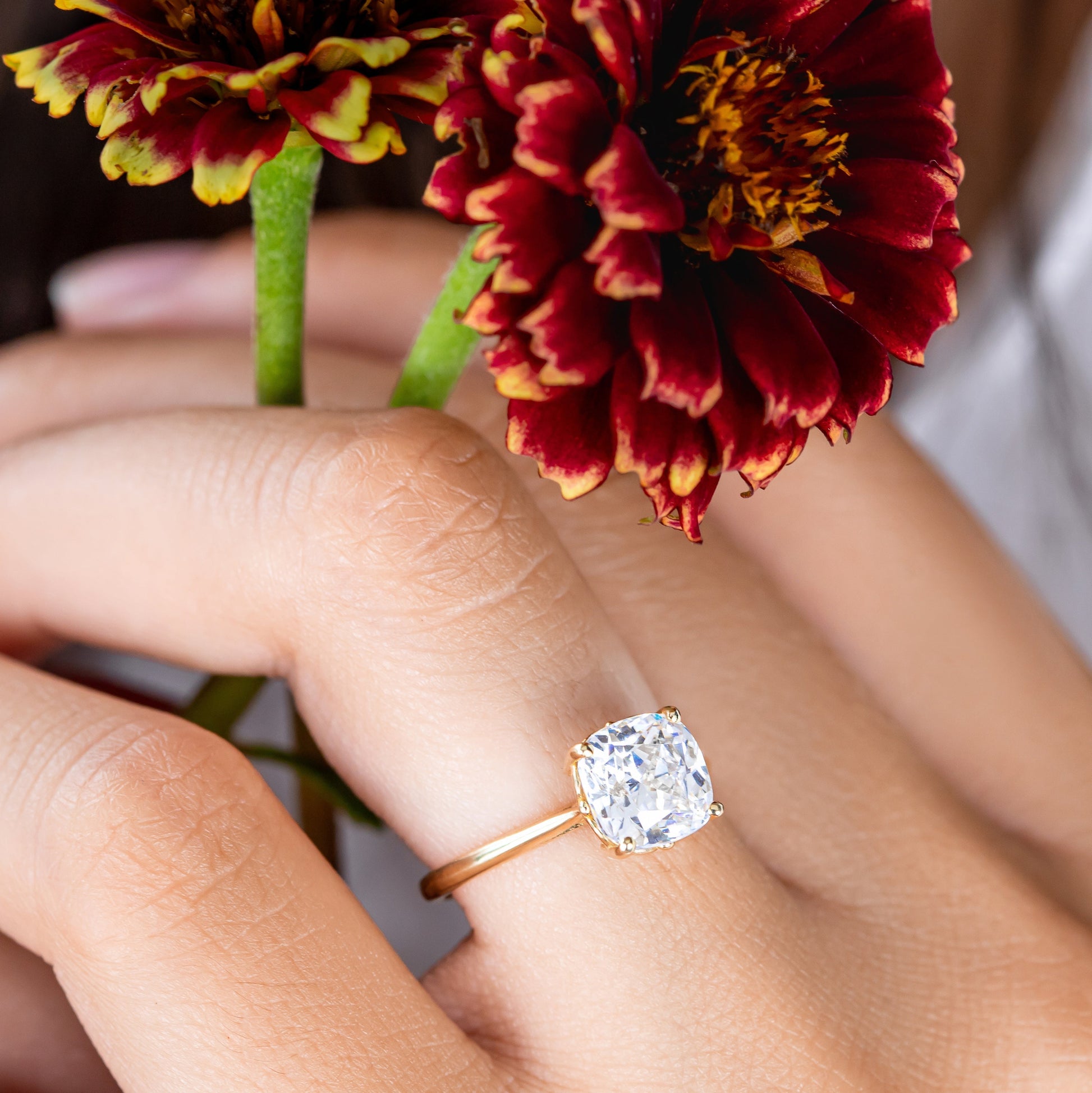2 CT Round Three Stones Lab Grown Diamond Engagement Ring