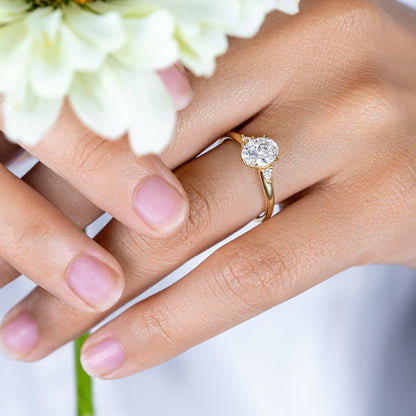 2 CT Round Three Stones Lab Grown Diamond Engagement Ring