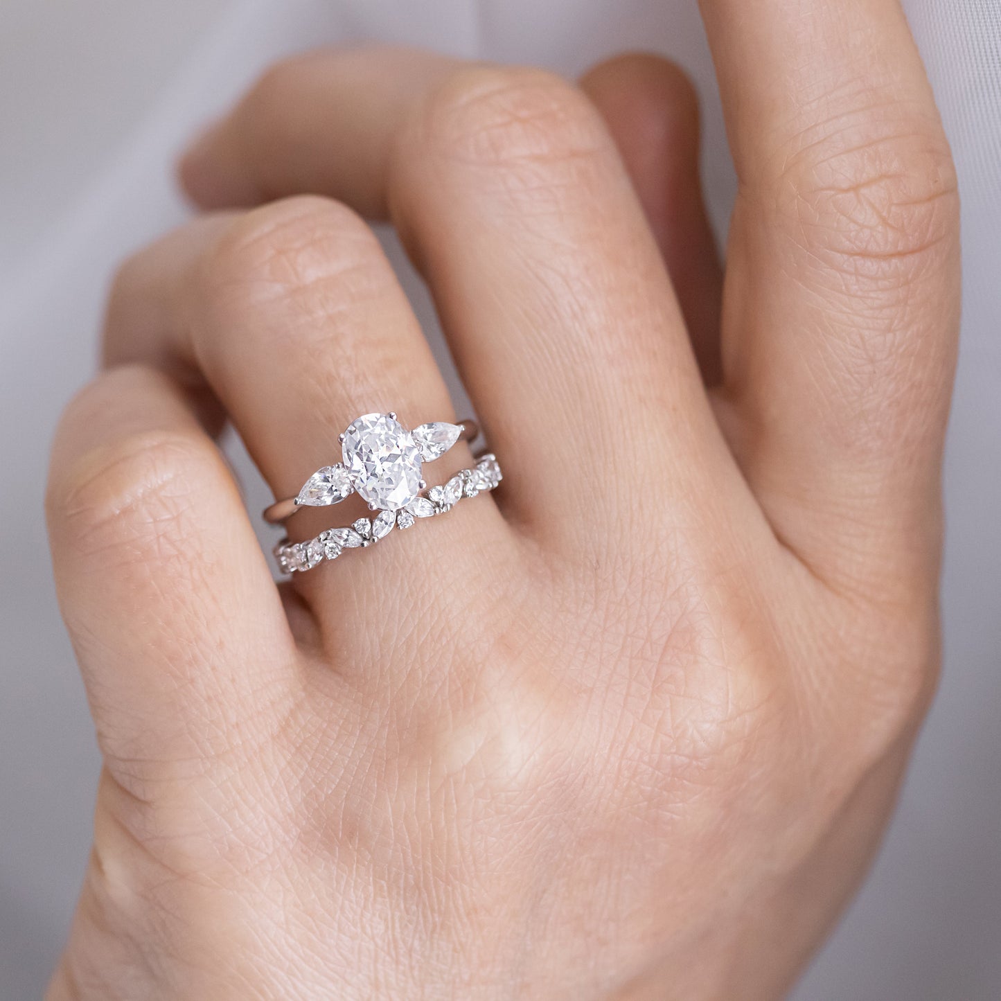 2 CT Round Three Stones Lab Grown Diamond Engagement Ring