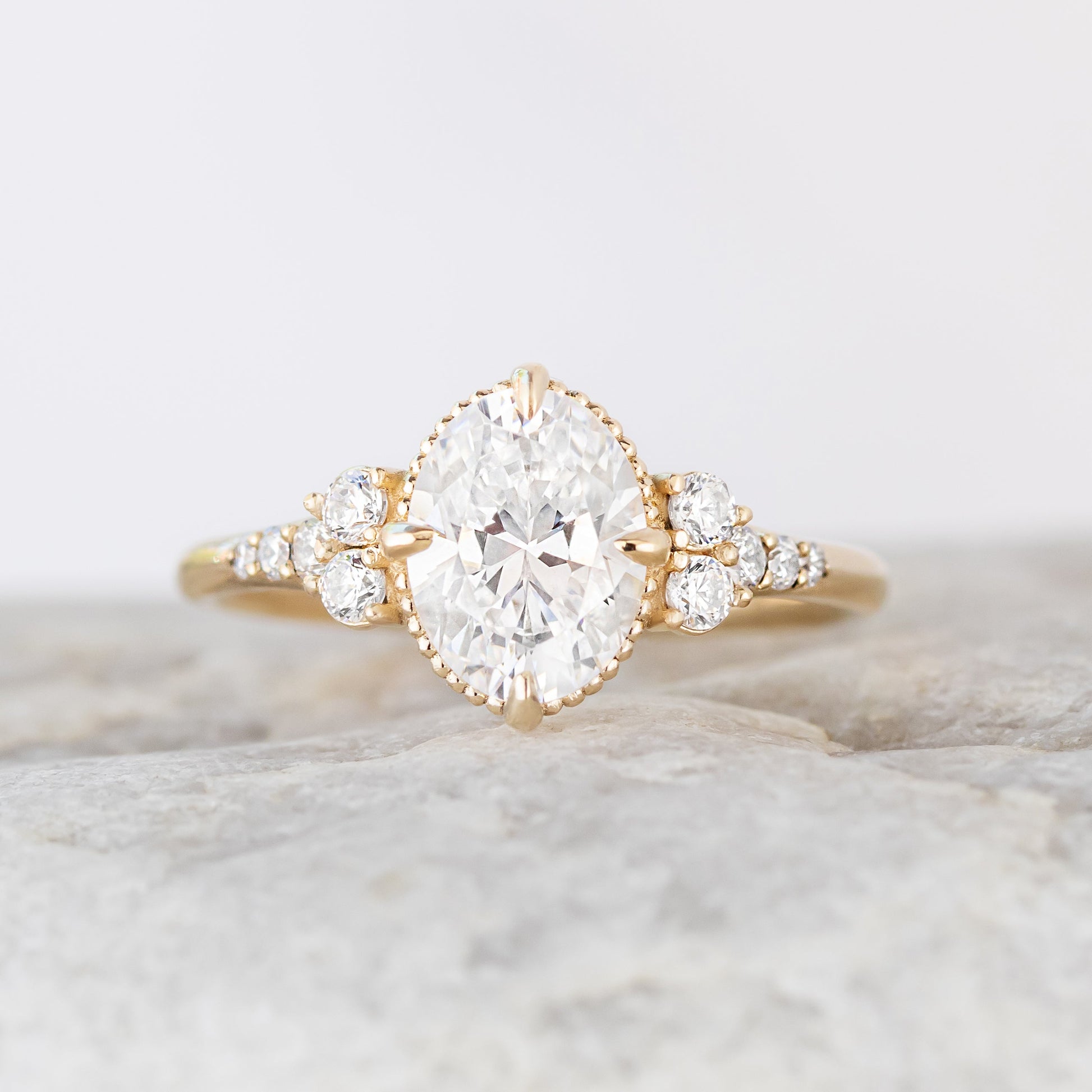 2 CT Round Three Stones Lab Grown Diamond Engagement Ring