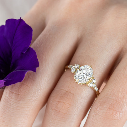 2 CT Round Three Stones Lab Grown Diamond Engagement Ring