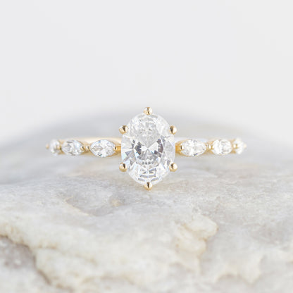 2 CT Round Three Stones Lab Grown Diamond Engagement Ring