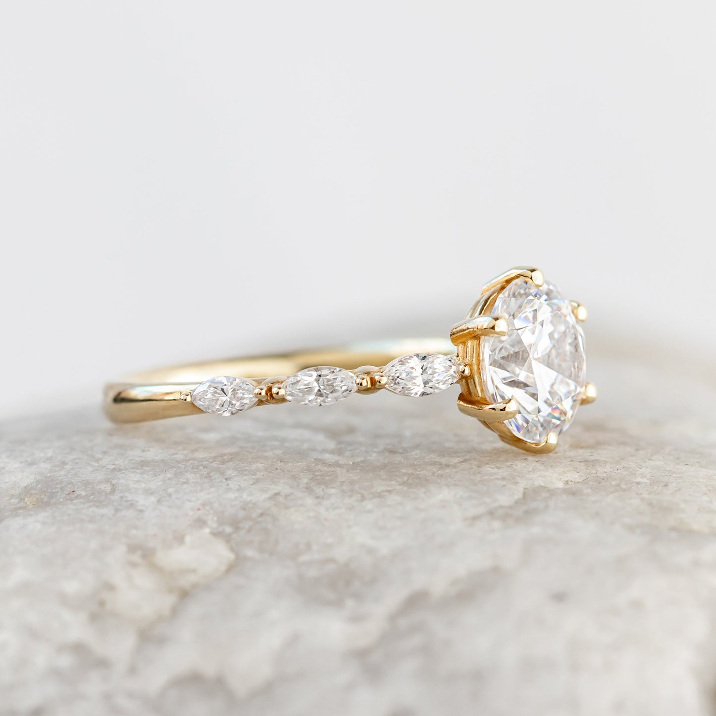 2 CT Round Three Stones Lab Grown Diamond Engagement Ring