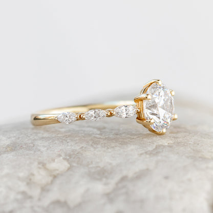 2 CT Round Three Stones Lab Grown Diamond Engagement Ring