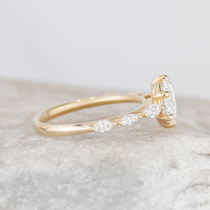 2 CT Round Three Stones Lab Grown Diamond Engagement Ring
