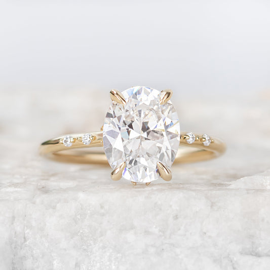 2 CT Round Three Stones Lab Grown Diamond Engagement Ring