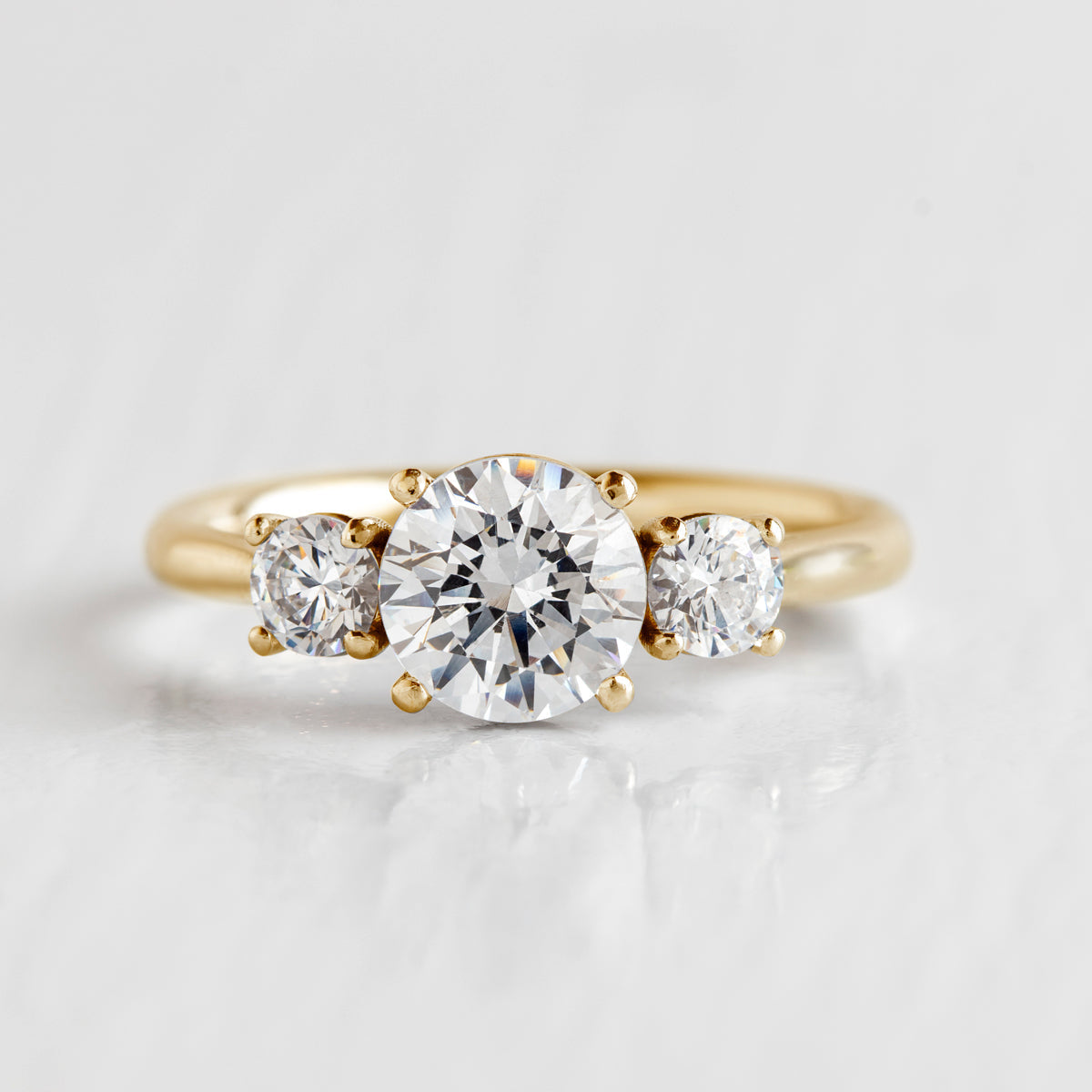 2 CT Round Three Stones Lab Grown Diamond Engagement Ring