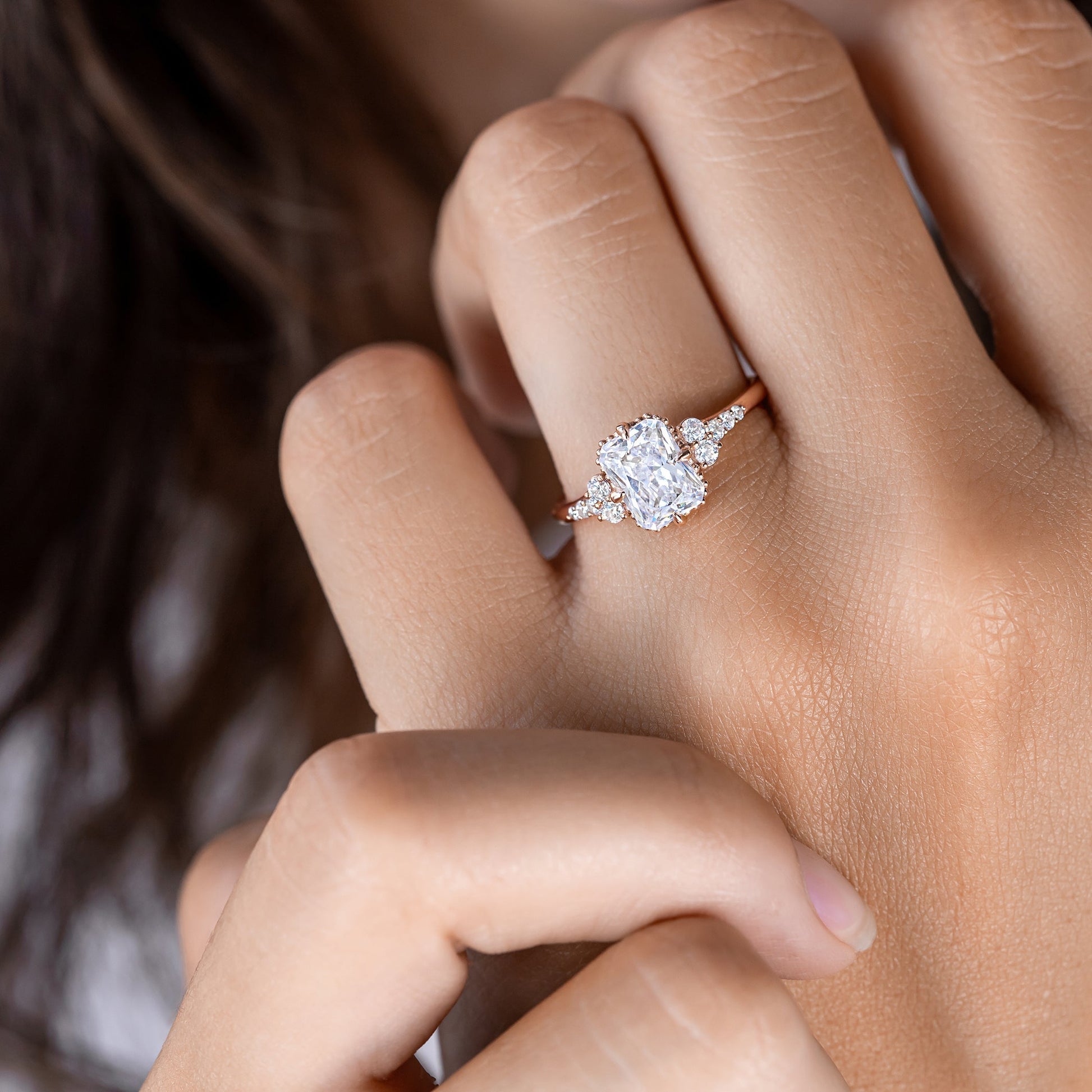 2 CT Round Three Stones Lab Grown Diamond Engagement Ring