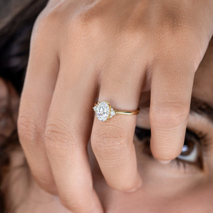 2 CT Round Three Stones Lab Grown Diamond Engagement Ring