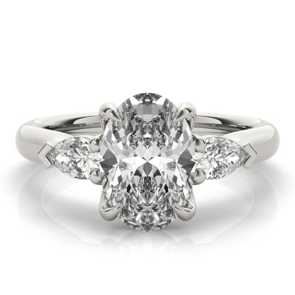 2 CT Round Three Stones Lab Grown Diamond Engagement Ring