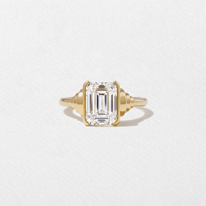 Emerald Pave Engagement Ring – 1 CT Lab Grown Diamond