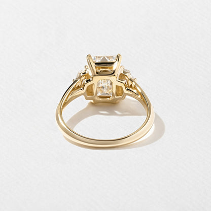 Emerald Pave Engagement Ring – 1 CT Lab Grown Diamond