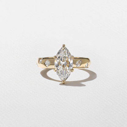 Emerald Pave Engagement Ring – 1 CT Lab Grown Diamond