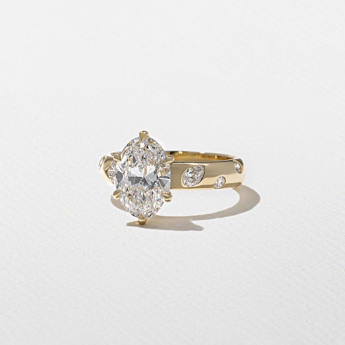 Emerald Pave Engagement Ring – 1 CT Lab Grown Diamond