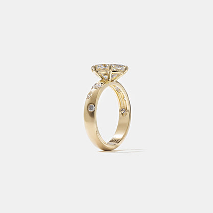Emerald Pave Engagement Ring – 1 CT Lab Grown Diamond