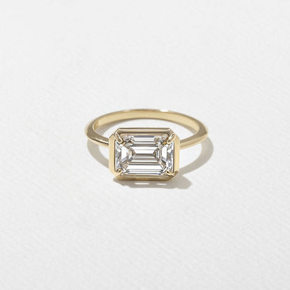 Emerald Pave Engagement Ring – 1 CT Lab Grown Diamond