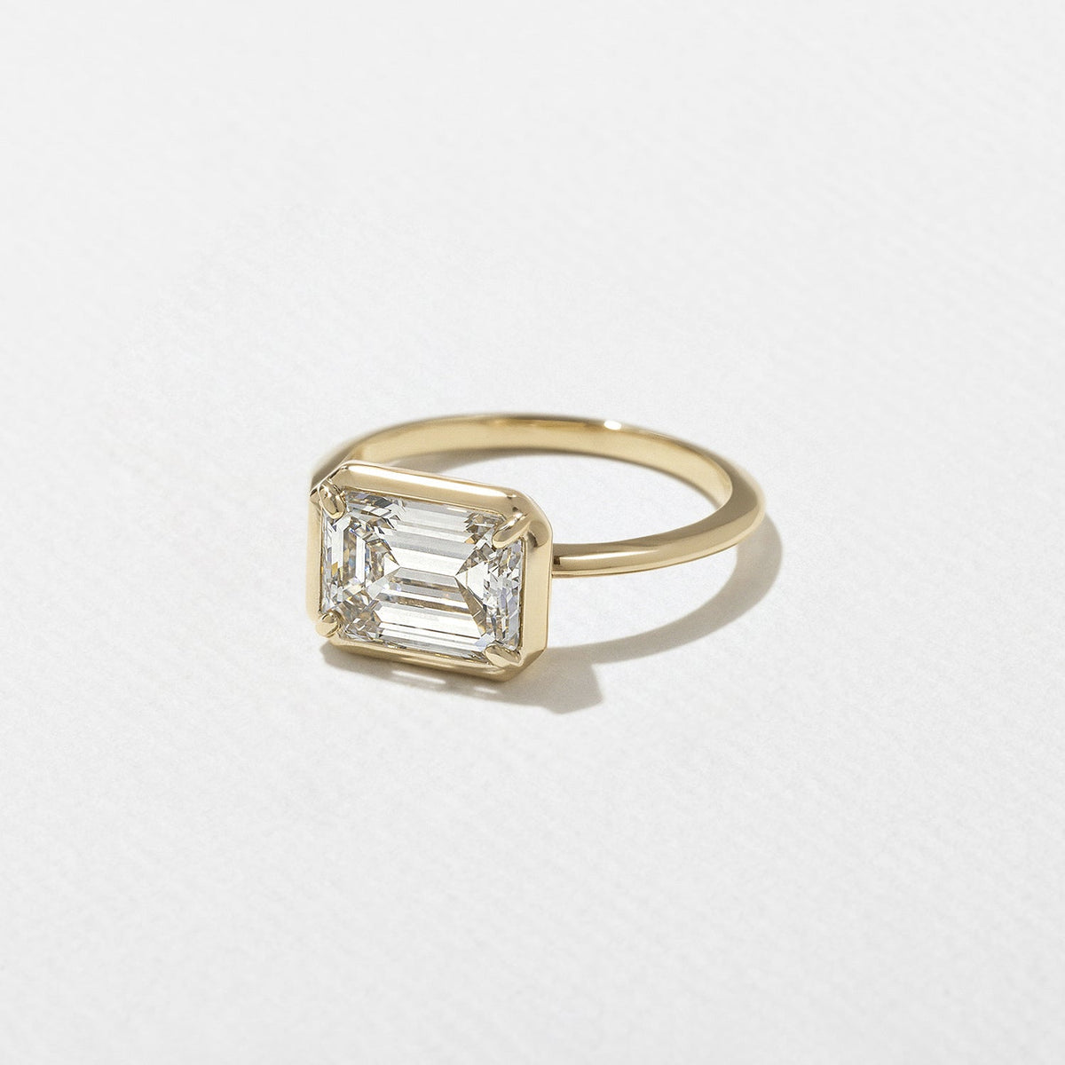 Emerald Pave Engagement Ring – 1 CT Lab Grown Diamond