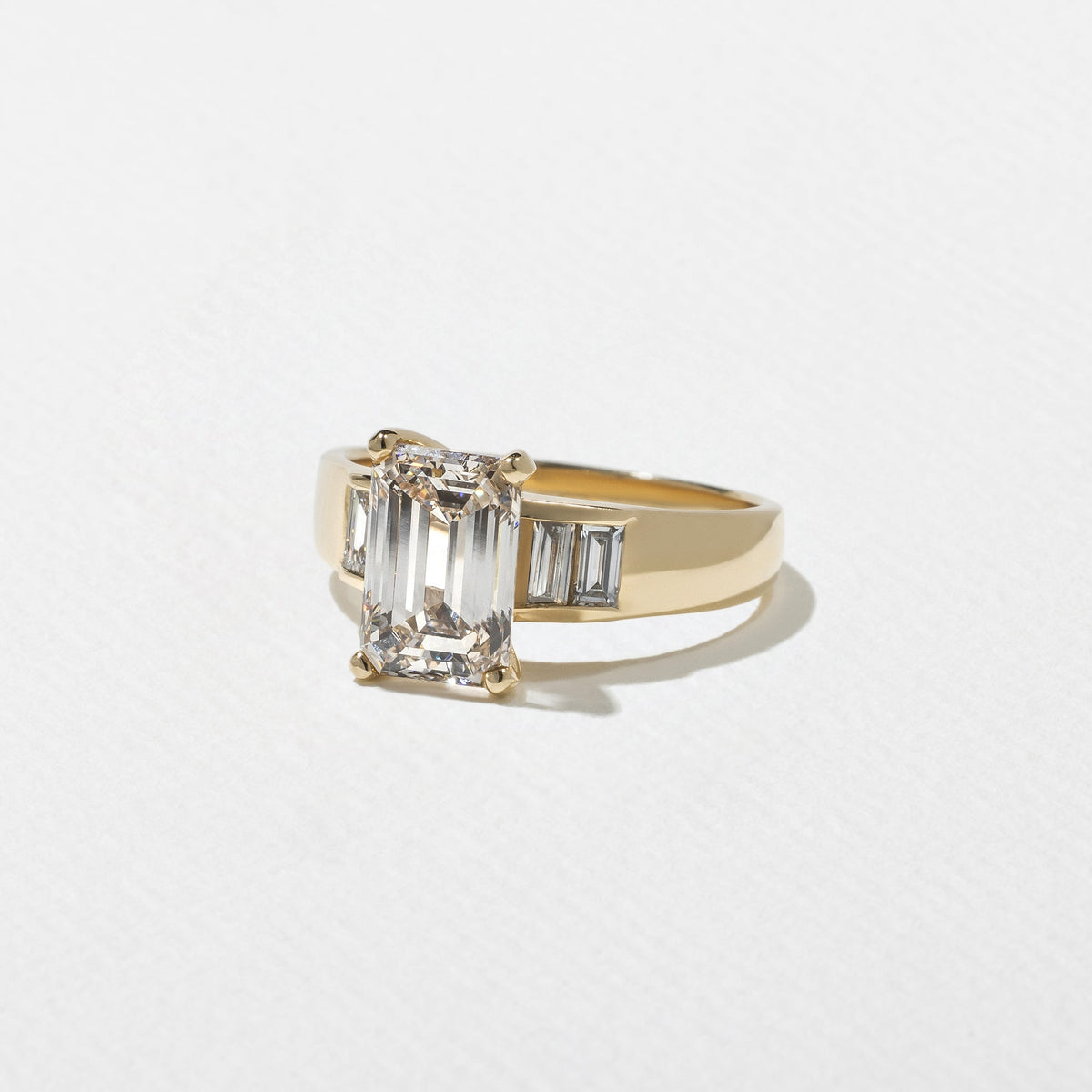 Emerald Pave Engagement Ring – 1 CT Lab Grown Diamond