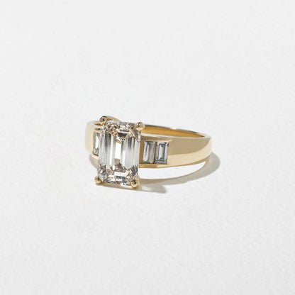 Emerald Pave Engagement Ring – 1 CT Lab Grown Diamond
