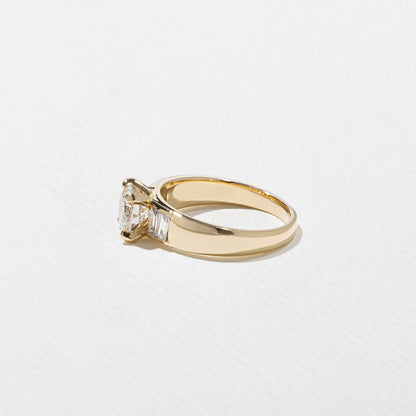 Emerald Pave Engagement Ring – 1 CT Lab Grown Diamond